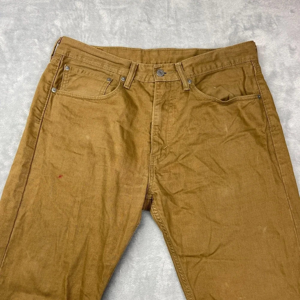 Levi's 505 Pants Mens 34x32 Brown Regular Fit Workwear Straight‎ Leg Outdoor